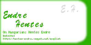 endre hentes business card